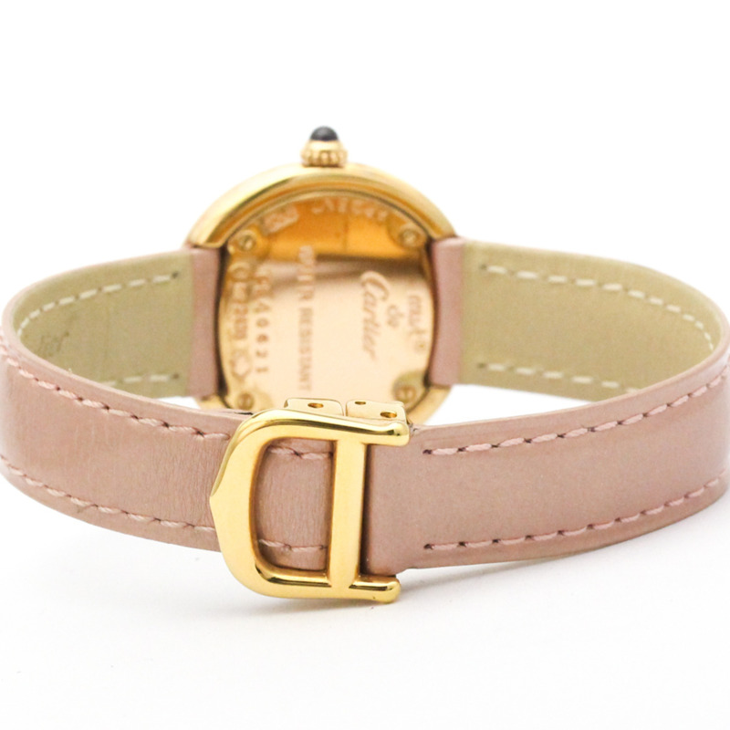 卡地亞 Must Trinity 粉紅鍍金石英女士腕錶 W1015045 拋光-4