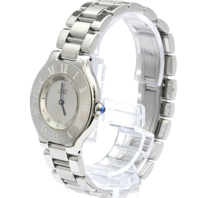 卡地亞 Must 21 不鏽鋼石英男士腕錶 W10110T2 拋光-1