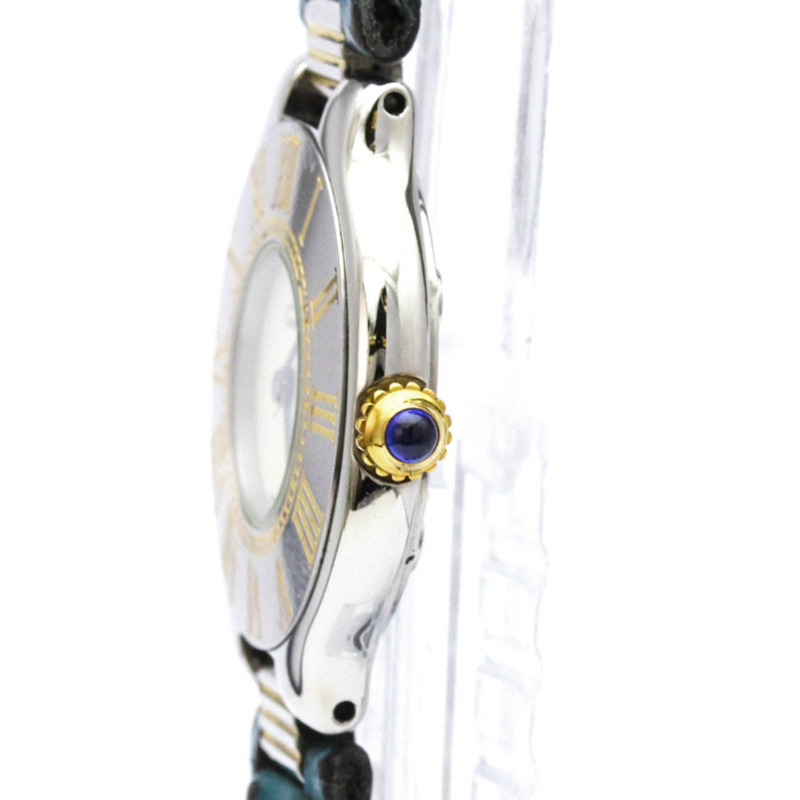 卡地亞 Must 21 鍍金鋼皮石英女錶(拋光)-3