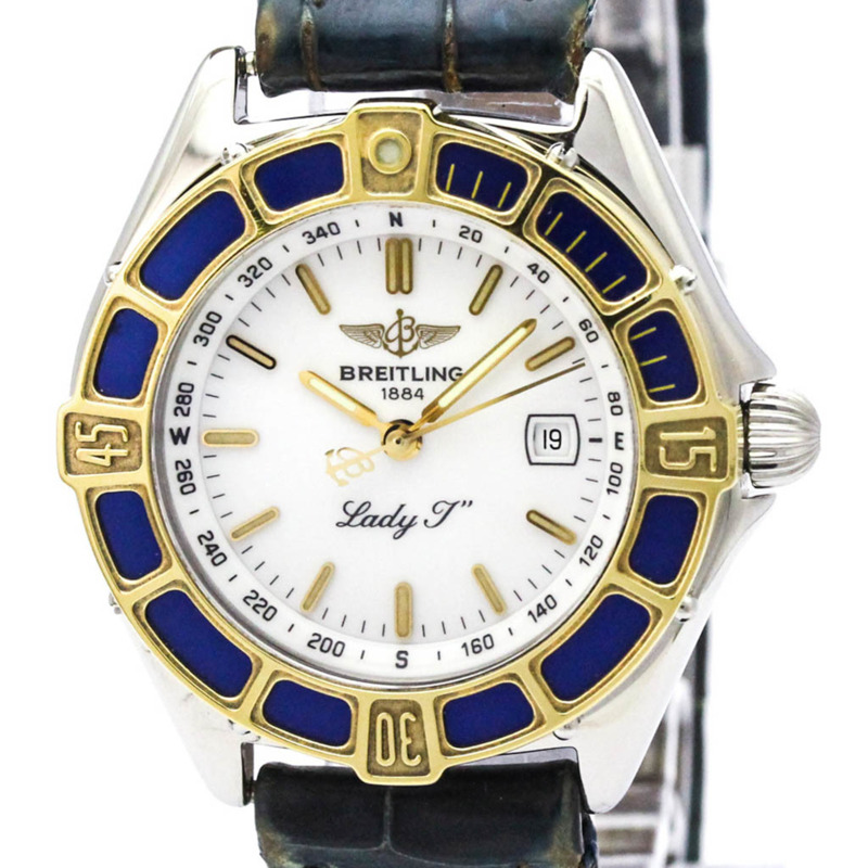 百年靈 Lady J 18K 金鋼石英女士腕錶 D52065 拋光-0