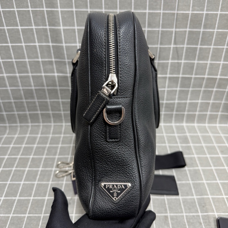 Prada 普拉達 黑色男士公文包,附件:如圖-4