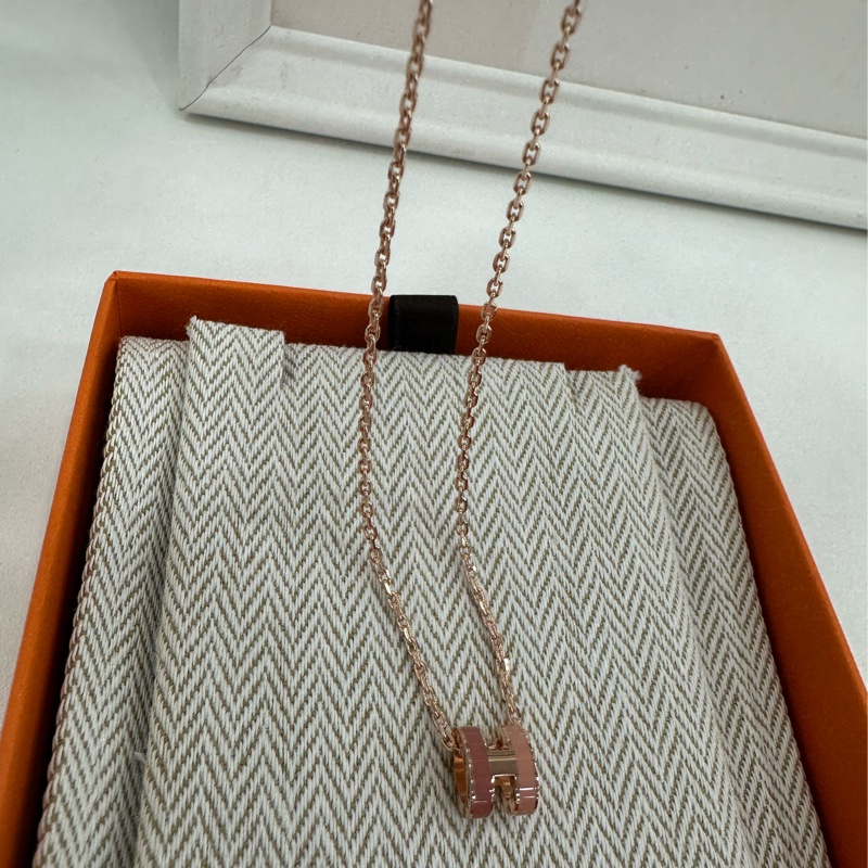 HERMES愛馬仕Pop mini H新款項鍊雙拼色 溫柔又氣質的配色 非常火爆款 25年編碼 全新-3