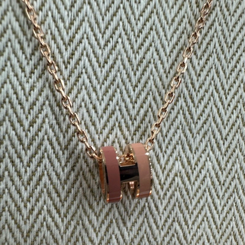 HERMES愛馬仕Pop mini H新款項鍊雙拼色 溫柔又氣質的配色 非常火爆款 25年編碼 全新-5