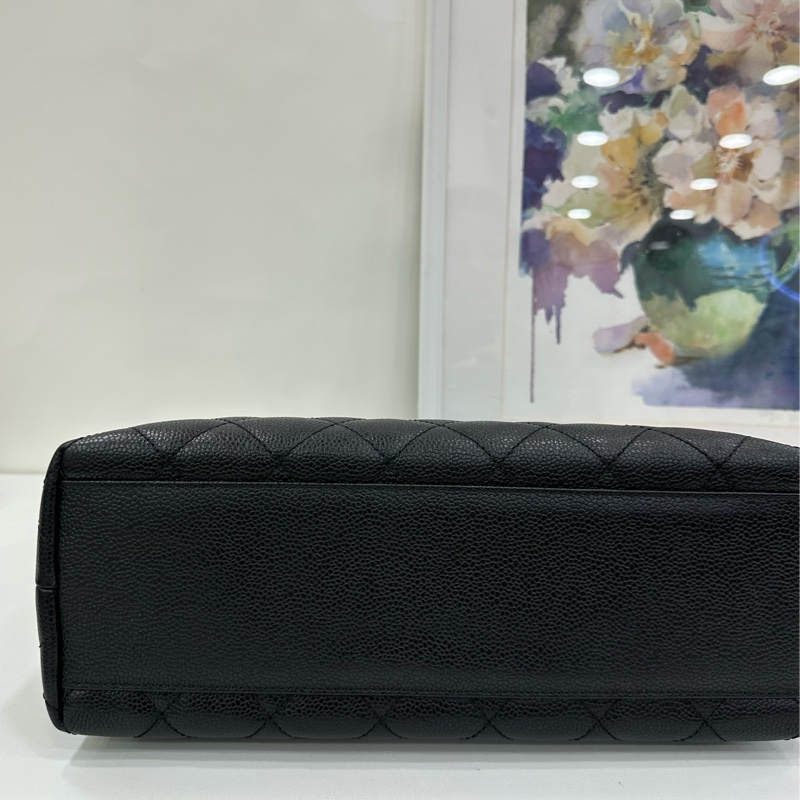 Chanel 香奈兒vintage 黑金魚子醬Kelly手袋公文包,尺寸30*22,卡標都在-5