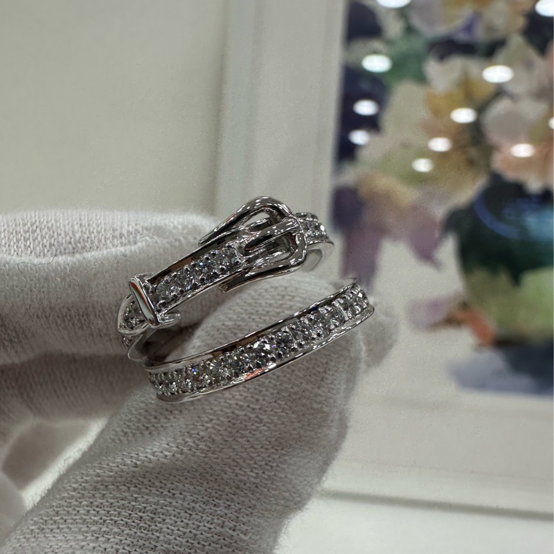 Hermes愛馬仕Etriviere雙層滿鑽戒指 52碼 25年全套-5