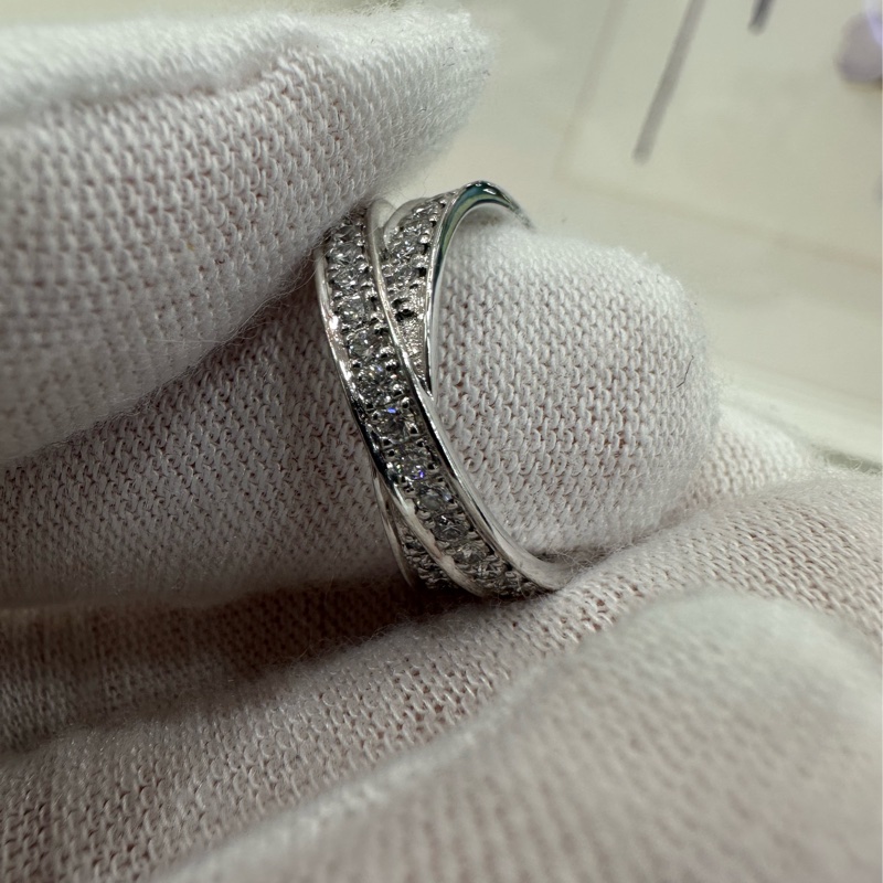 Hermes愛馬仕Etriviere雙層滿鑽戒指 52碼 25年全套-6