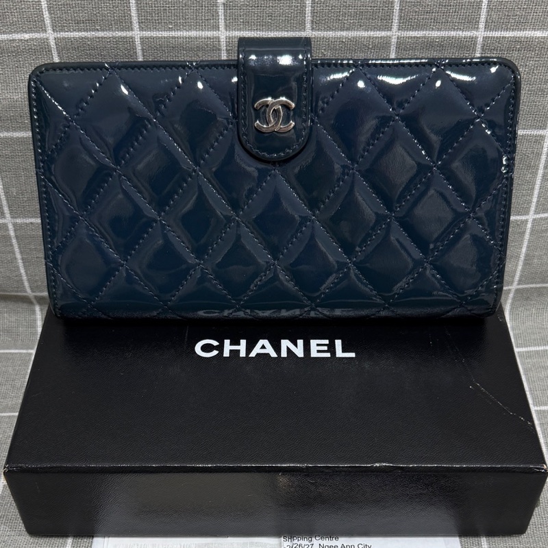 香奈兒 chanel 漆皮錢包 17開 成色OK 包型板正 內里乾淨 底長19-0