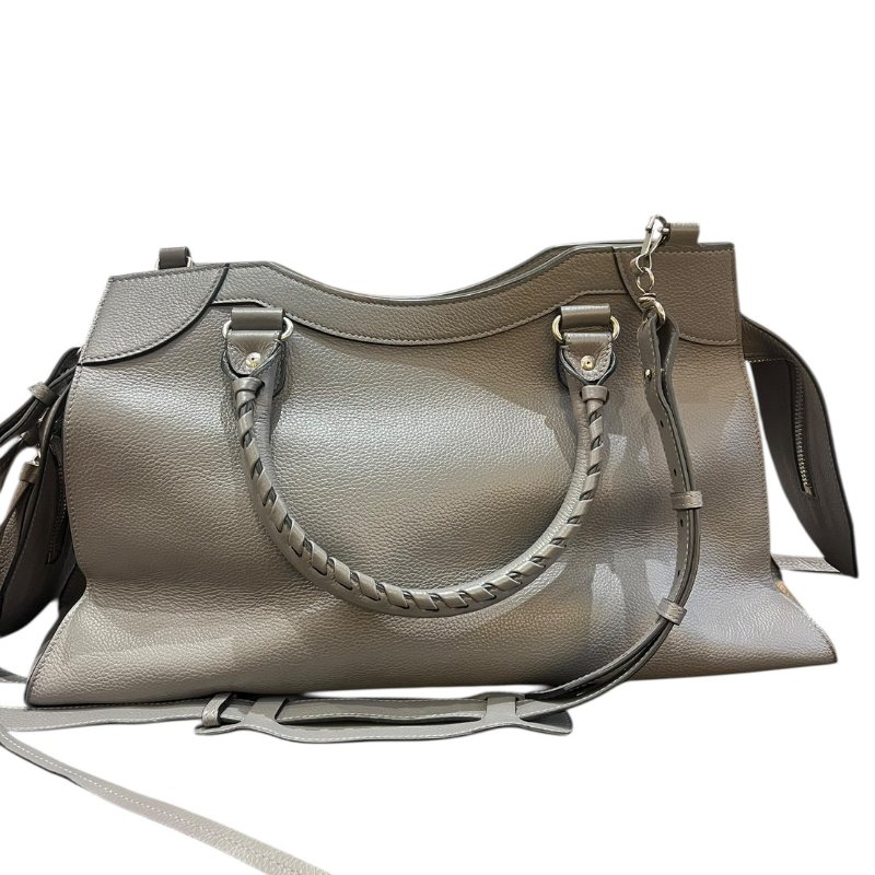 【美收精品】BALENCIAGA灰色大號機車包 5-163-2