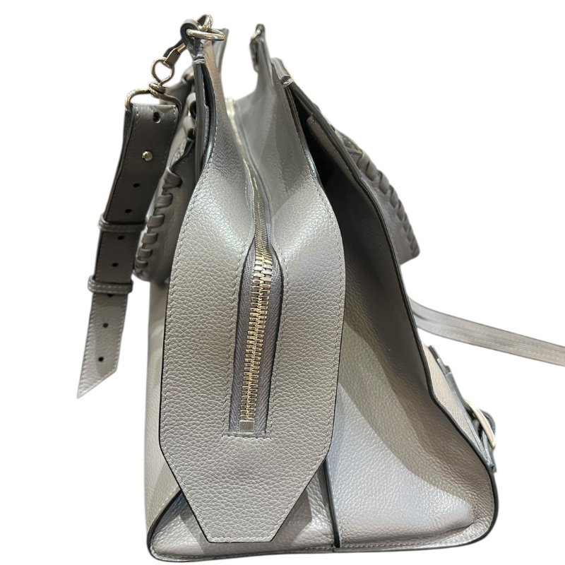 【美收精品】BALENCIAGA灰色大號機車包 5-163-3