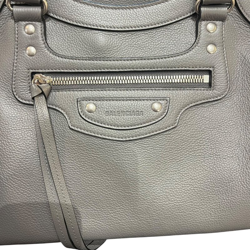 【美收精品】BALENCIAGA灰色大號機車包 5-163-11