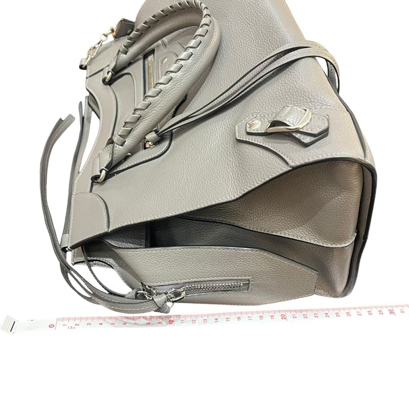 【美收精品】BALENCIAGA灰色大號機車包 5-163-23