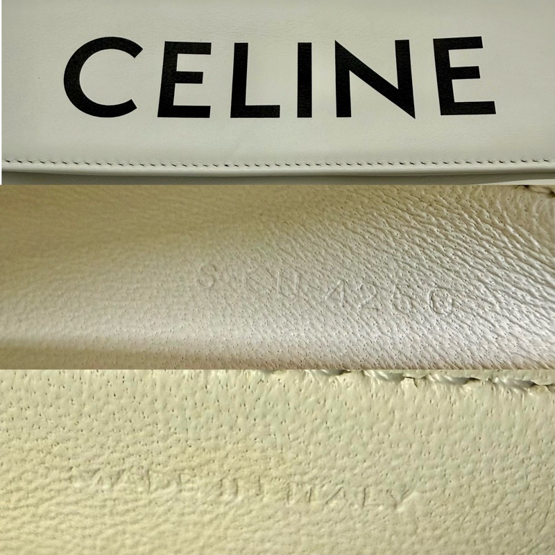 賽琳 CELINE 白色三角形斜/肩背包195903DCS.01BC-7