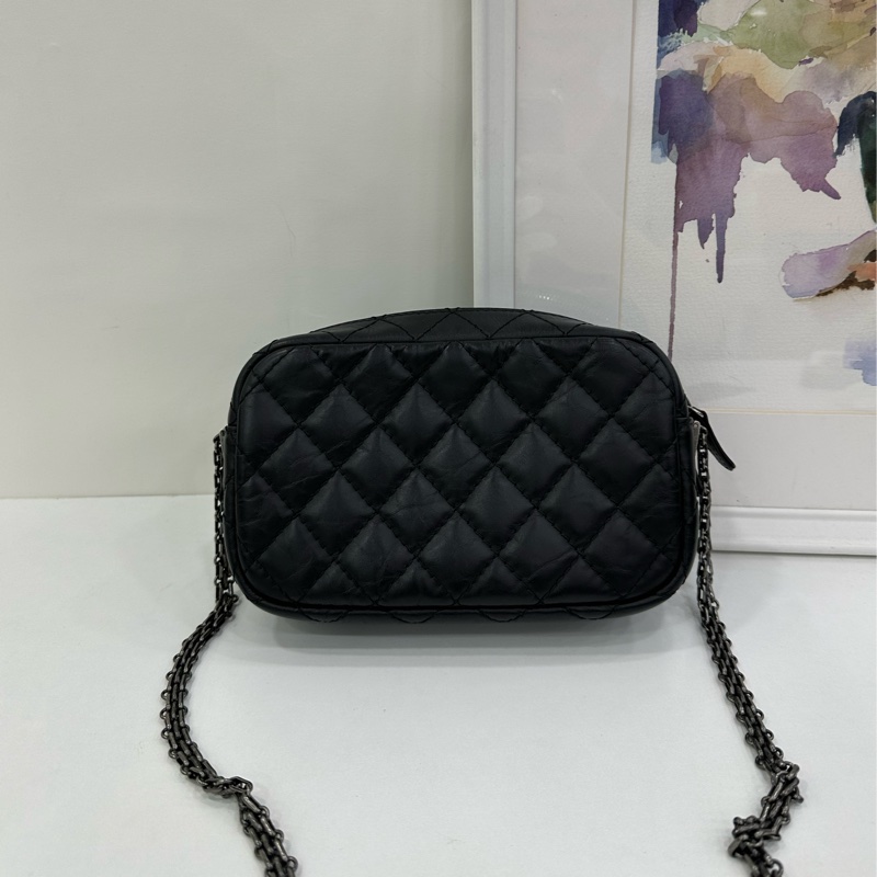 Chanel 香奈兒 2.55 黑銀相機包 25開-2