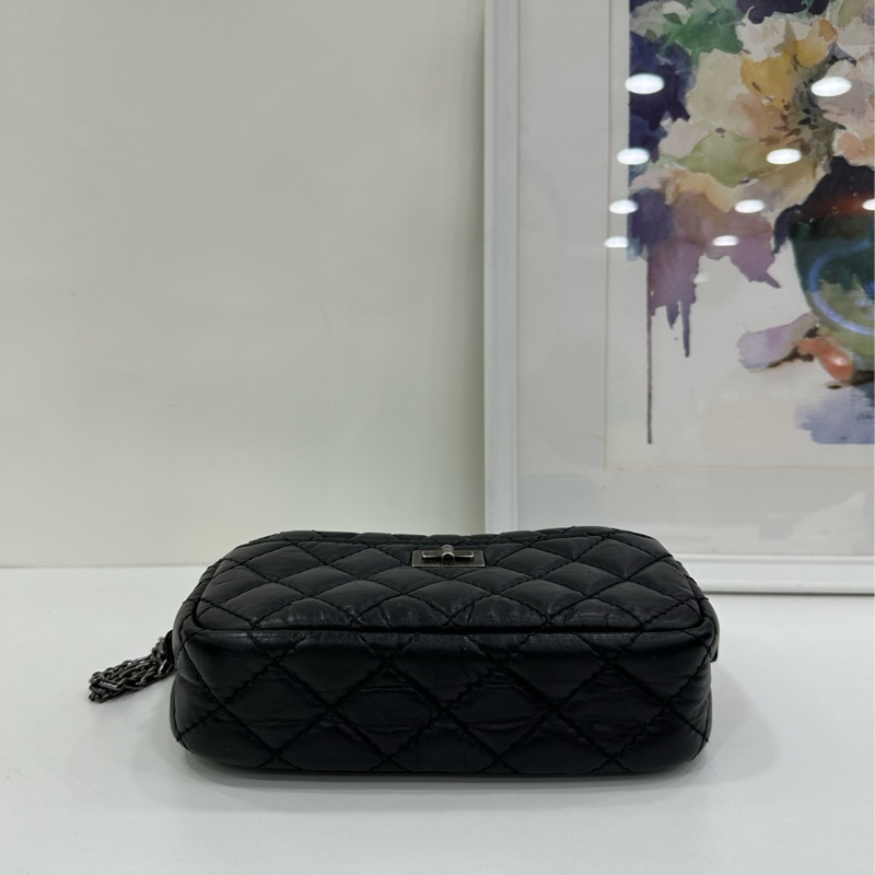 Chanel 香奈兒 2.55 黑銀相機包 25開-5