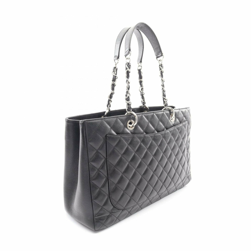 香奈兒 Matelassé Grand Shopping GST XL 手提包,魚子醬紋小牛皮,女士,黑色-1