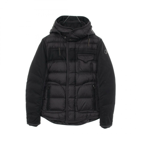 MONCLER RYAN 帶帽羽絨服，尼龍羊毛混紡，黑色，3號，二手男款