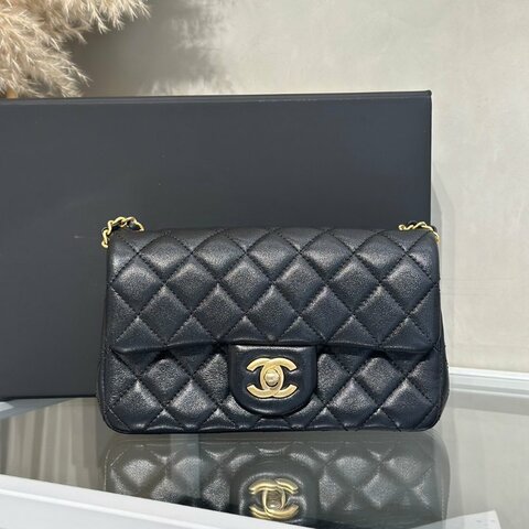 CHANEL 經典口蓋包 Mini CF20 - 金球黑金