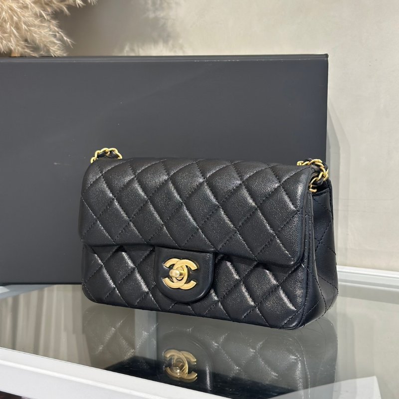 CHANEL 經典口蓋包 Mini CF20 - 金球黑金-3