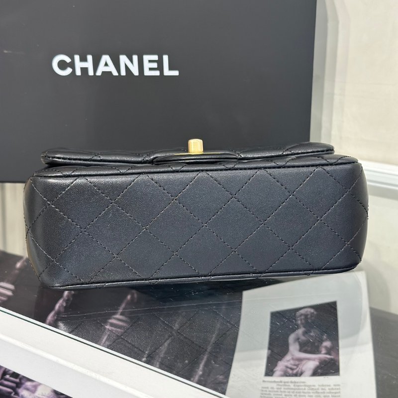 CHANEL 經典口蓋包 Mini CF20 - 金球黑金-5