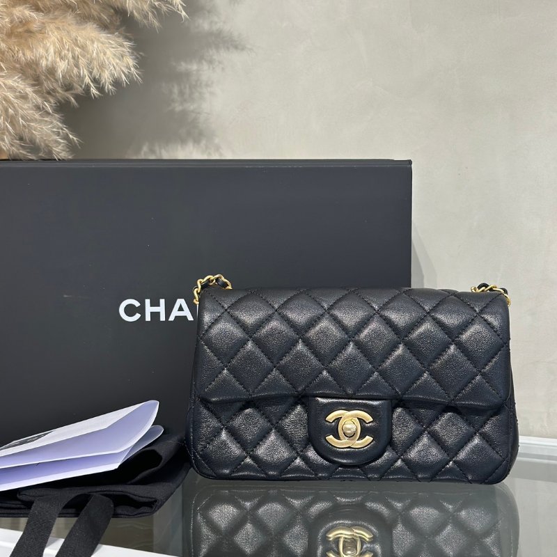 CHANEL 經典口蓋包 Mini CF20 - 金球黑金-11