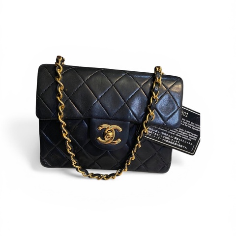 chanel vintage老香羊皮方胖17