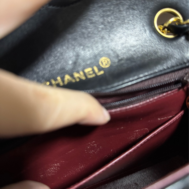 chanel vintage老香羊皮方胖17-17