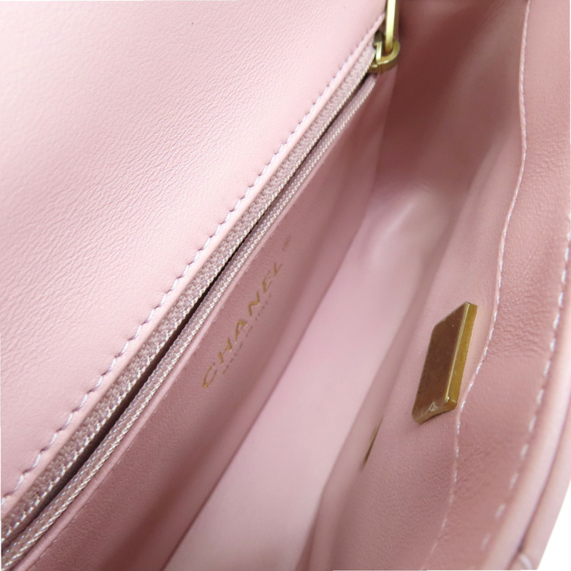 粉色 菱格紋 羊皮 coco 20cm 肩背包 A11778【CHANEL 香奈兒】 A11778-4