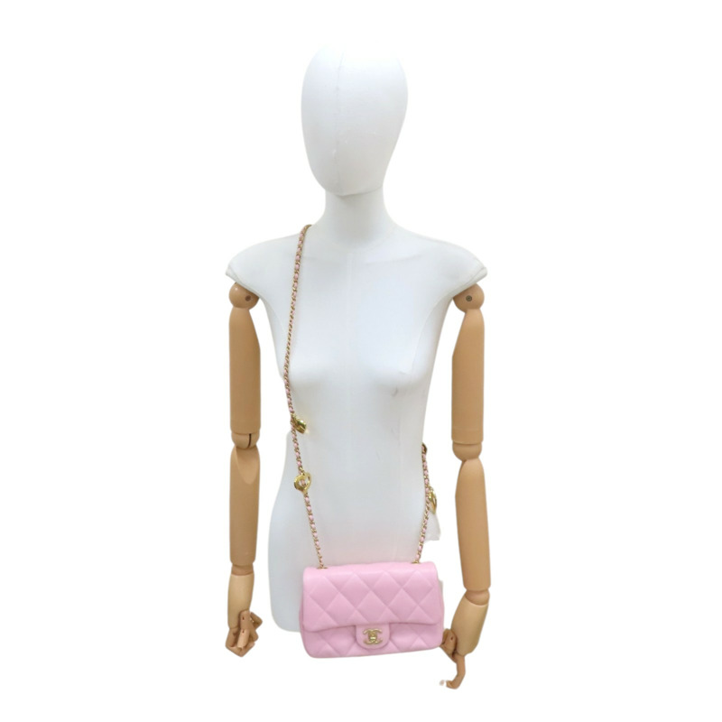 粉色 菱格紋 羊皮 coco 20cm 肩背包 A11778【CHANEL 香奈兒】 A11778-11