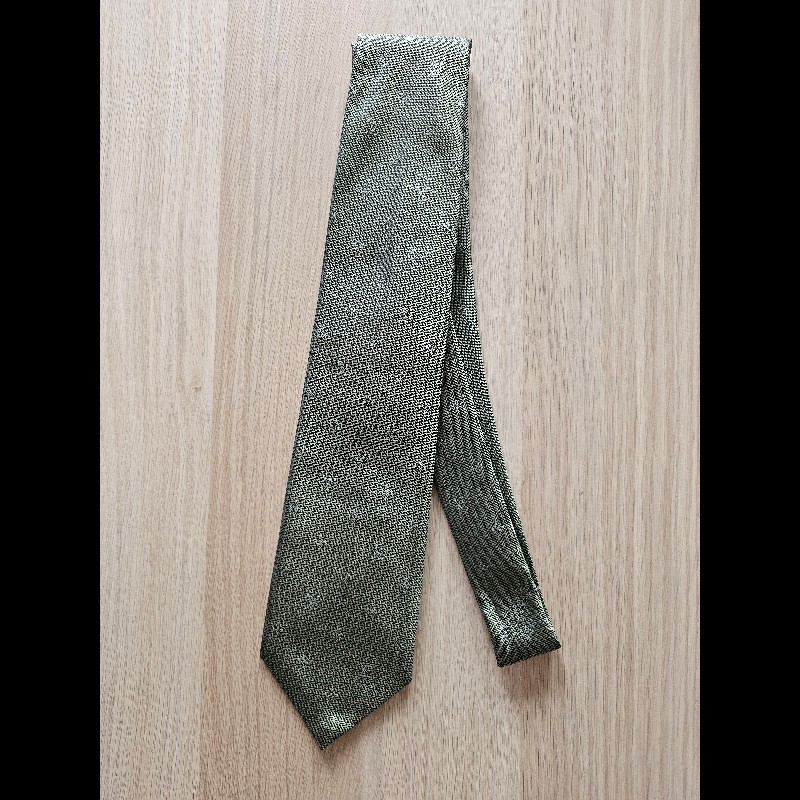 Louis Vuitton LV老花領帶 灰綠色 100% Silk Made in Italy-0