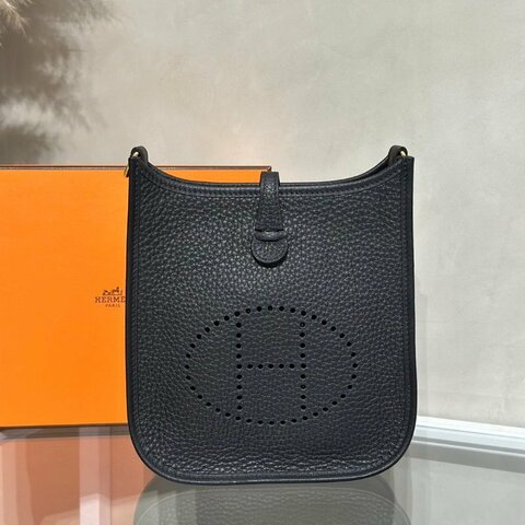 HERMES Mini evelyne - 黑金 W