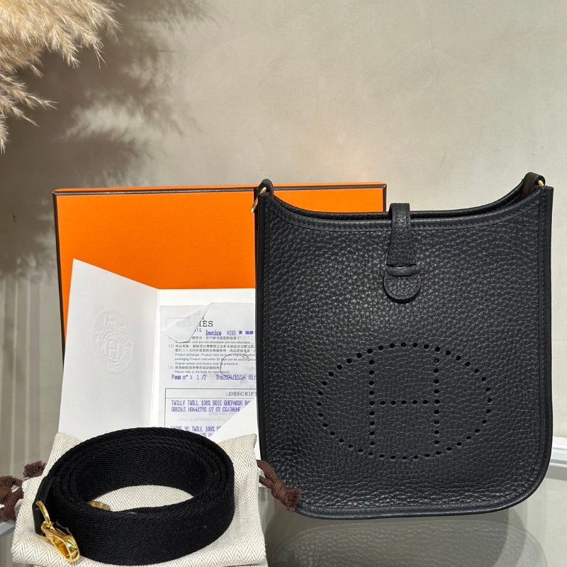 HERMES Mini evelyne - 黑金 W-10