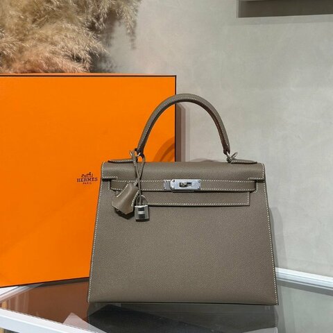 HERMES Kelly 28 - 大象灰銀 K