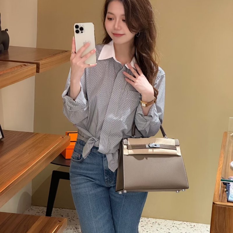 HERMES Kelly 28 - 大象灰銀 K-1