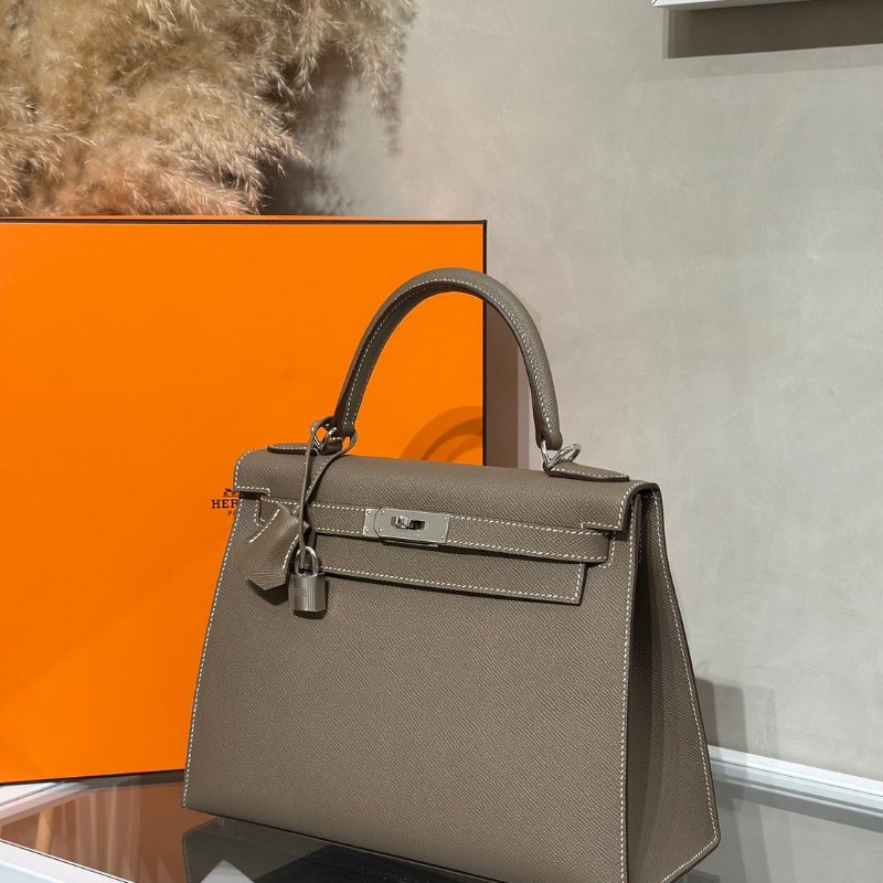 HERMES Kelly 28 - 大象灰銀 K-3