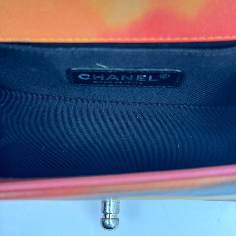 Chanel香奈兒Leboy小號15S走秀款彩色羊皮暈染塗鴉單肩斜挎鏈條包,尺寸20*13*6cm,附件:保卡-8