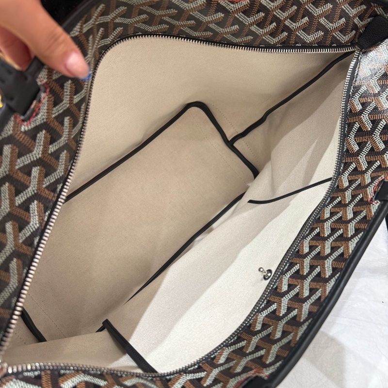 Goyard Aritos 黑色老花拉鍊tote包 帶拉鍊 中號MM尺寸約50*17*30 附件:塵袋。-2