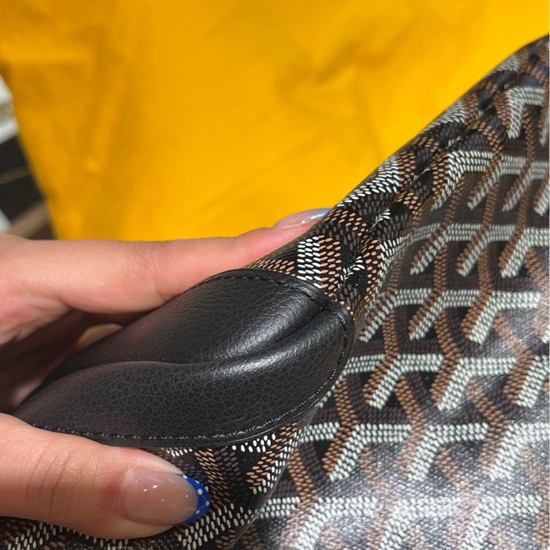 Goyard Aritos 黑色老花拉鍊tote包 帶拉鍊 中號MM尺寸約50*17*30 附件:塵袋。-4