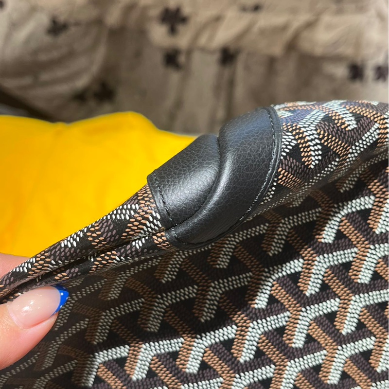 Goyard Aritos 黑色老花拉鍊tote包 帶拉鍊 中號MM尺寸約50*17*30 附件:塵袋。-5
