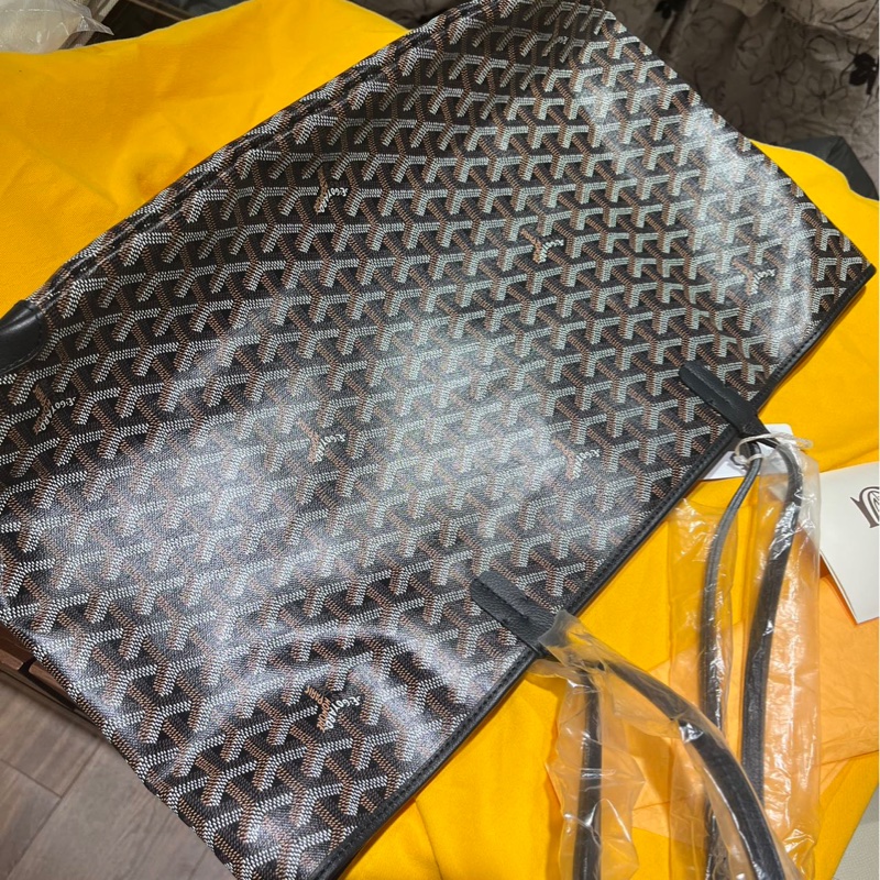 Goyard Aritos 黑色老花拉鍊tote包 帶拉鍊 中號MM尺寸約50*17*30 附件:塵袋。-7