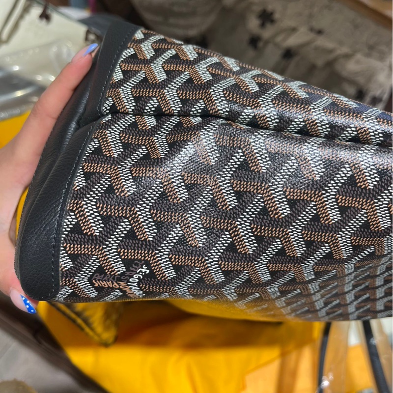 Goyard Aritos 黑色老花拉鍊tote包 帶拉鍊 中號MM尺寸約50*17*30 附件:塵袋。-8