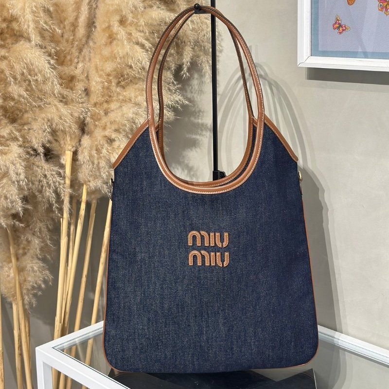 Miu Miu Ivy單寧托特包-0
