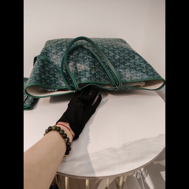 Goyard St Louis tote pm green-10