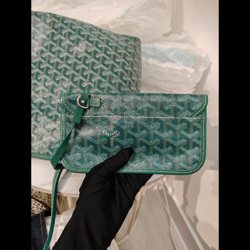 Goyard St Louis tote pm green-15