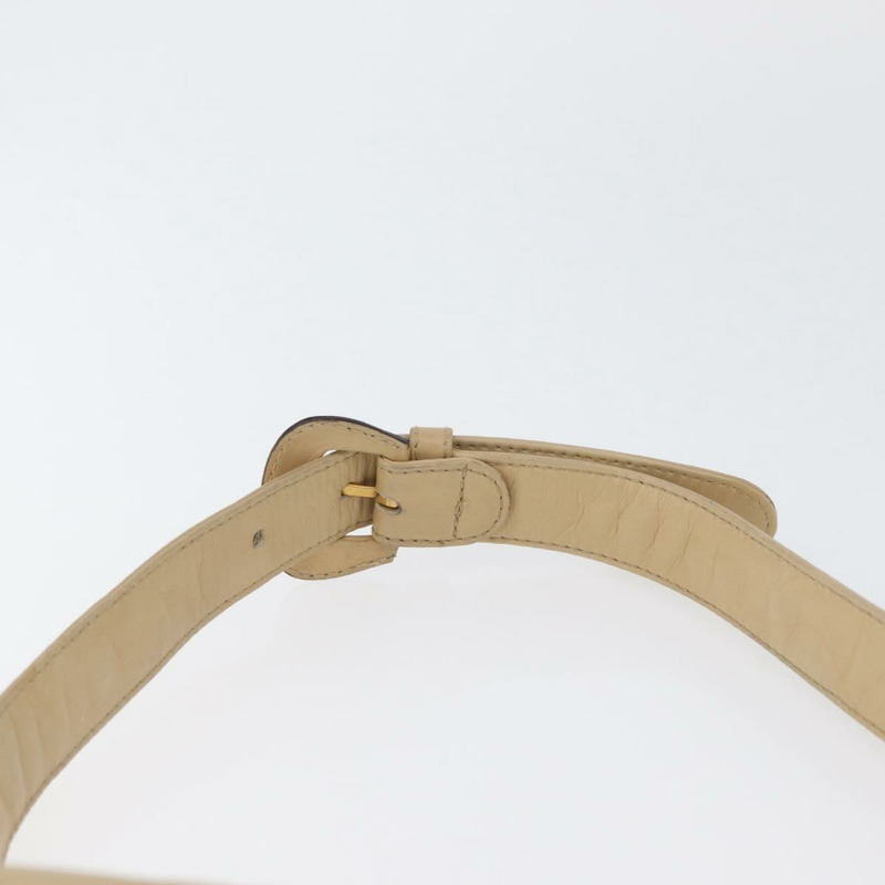 【日本直送】香奈兒腰包 羊皮 米色 金色 CC 標誌 Auth bs34038-7