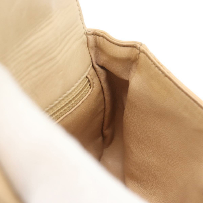 【日本直送】香奈兒腰包 羊皮 米色 金色 CC 標誌 Auth bs34038-19