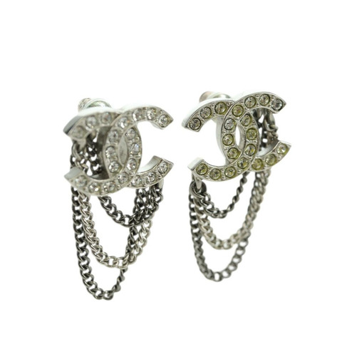 香奈兒 (CHANEL) 銀色金屬雙C耳環 LNZ836M