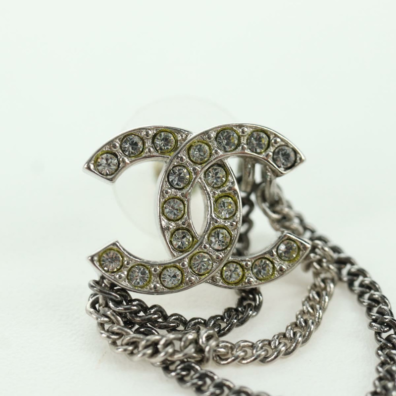 【日本直送】香奈兒 (CHANEL) 銀色金屬雙C耳環 LNZ836M-9