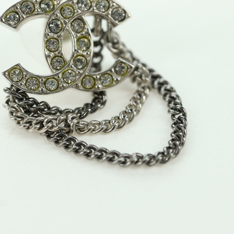 【日本直送】香奈兒 (CHANEL) 銀色金屬雙C耳環 LNZ836M-10