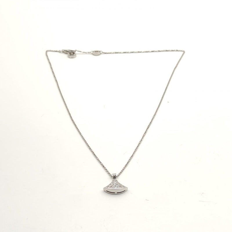 BVLGARI DIVASDREAM18K金滿鑽扇子項鏈18K白金/鑽石-4