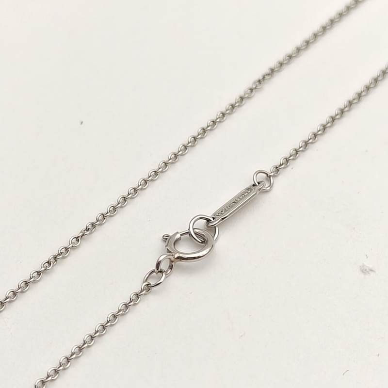 TIFFANY&CO 愛心心形滿鑽項鏈小號鉑金鑽石/pt950-3